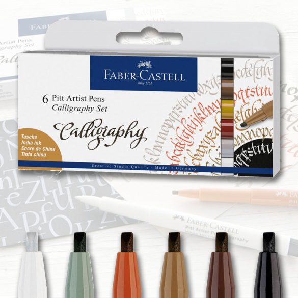 Filckészlet - Faber-Castell 6 Pitt Artist Pens Calligraphy Set