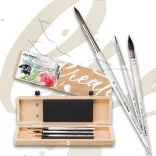 Brush Set - Nerchau - round, pointed, synthetic - oil, tempera and akrilfestékhez, 3 pcs