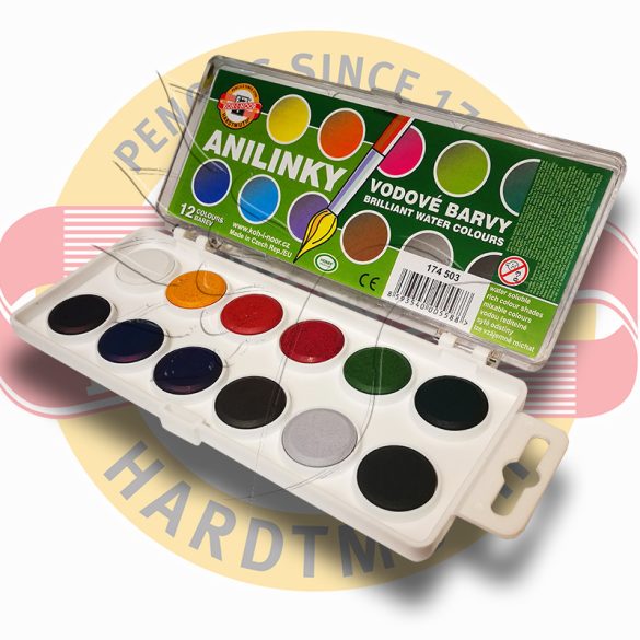 Watercolor set, aniline watercolour - Koh-i-noor Anilinky 12pc, 24pc