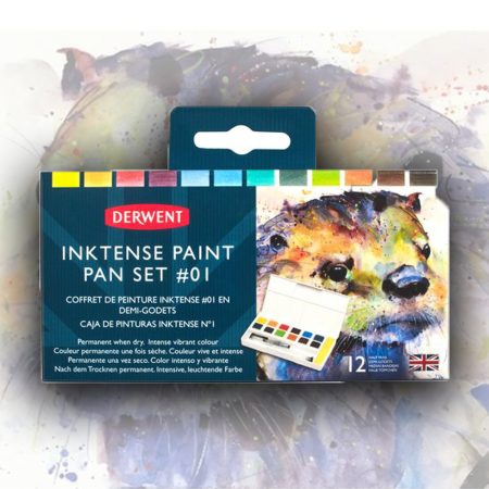 Derwent Inktense Paint Pan Travel Set Palette 12pcs