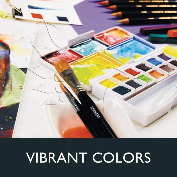 Derwent Inktense Paint Pan Travel Set Palette 12pcs