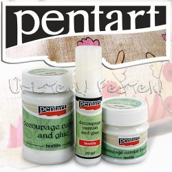   Dekopázslakk - Pentart Decoupage Varnish and Glue TEXTILE - KÜLÖNBÖZŐ KISZERELÉSEKBEN