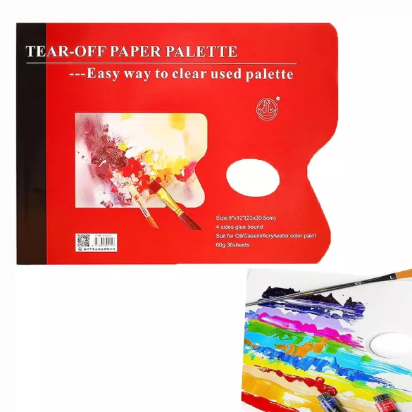 Keverőpaletta, eldobható, szögletes - Tear-Off Palette 36 sheets, 50g, 23x30.5cm