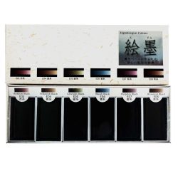   Akvarellfesték készlet - Boku Undo Gansai Shadow Black Set 6pcs