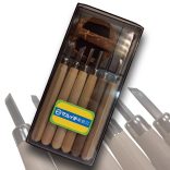Fafaragó/fametsző készlet - Yoshiharu Knife Multi Chisel with Valance 7pcs