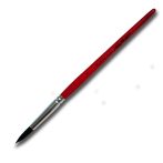   Synthetic Brush - Martin Jaggi Dark synthetic pointed brush with red handle 8200 serie, Size 2