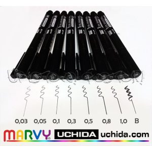 Filc - Marvy UCHIDA Permanent Pen for drawing - alkoholbázisú, tűhegyű és ecsetvégű