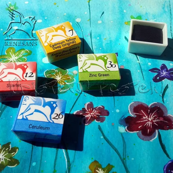 Akvarellfesték készlet - Renesans Művészfesték – KÜLÖNBÖZŐ KISZERELÉSEKBEN