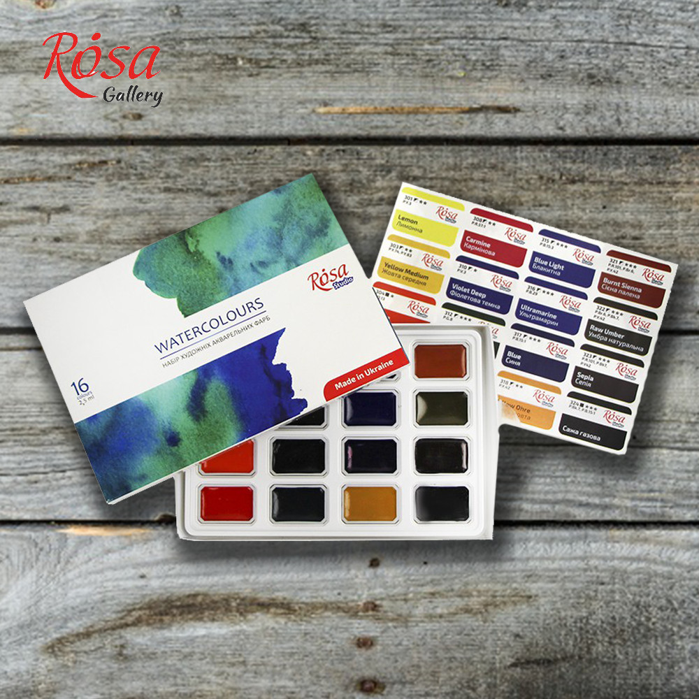 Watercolour Set - Rosa Studio akvarell set - 16pcs, 24pcs 