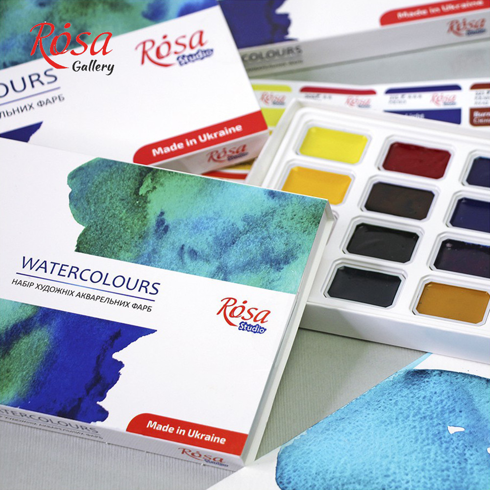 Watercolour Set - Rosa Studio akvarell set - 16pcs, 24pcs 