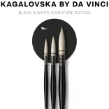 Watercolour Brush Set 3pcs - Da Vinci Kagalovska „Black & White“ Signature Edition 11492SET