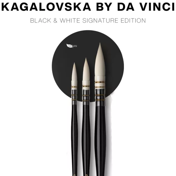 Watercolour Brush Set 3pcs - Da Vinci Kagalovska „Black & White“ Signature Edition 11492SET