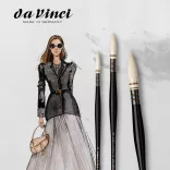 Watercolour Brush Set 3pcs - Da Vinci Kagalovska „Black & White“ Signature Edition 11492SET