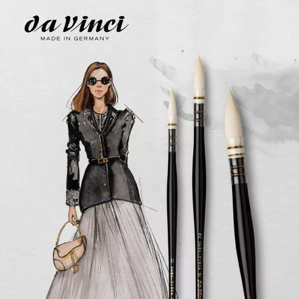 Watercolour Brush Set 3pcs - Da Vinci Kagalovska „Black & White“ Signature Edition 11492SET