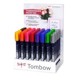 Tombow Fudenosuke ecsetfilc - színes, display (48 db-os)