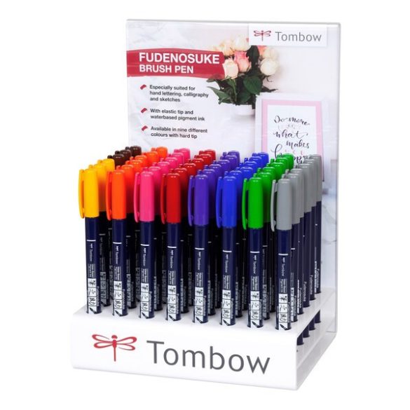 Tombow Fudenosuke ecsetfilc - színes, display (48 db-os)