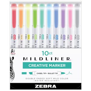 Filckészlet, kétvégű - ZEBRA Mildliner Creative Marker - 10pc