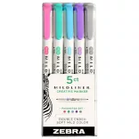 Filckészlet, kétvégű - ZEBRA Mildliner Creative Marker - 5pc - Favorites Set