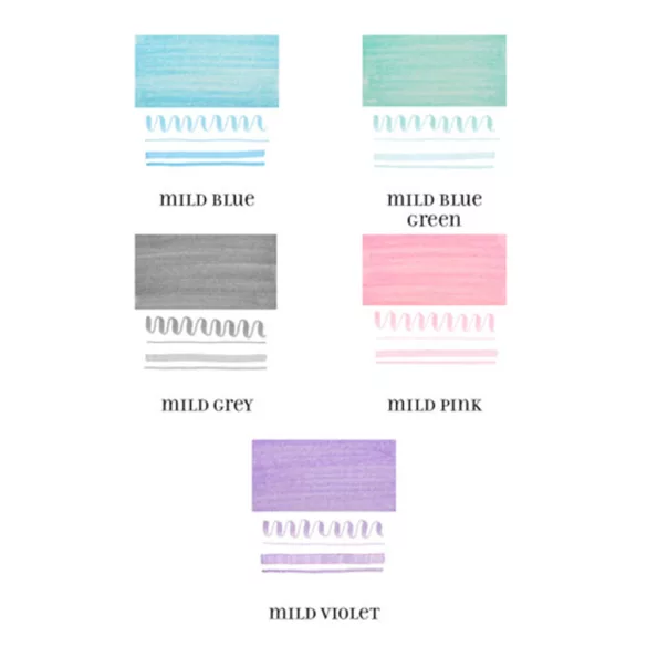 Filckészlet, kétvégű - ZEBRA Mildliner Creative Marker - 5pc - Favorites Set