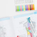 Brush Marker Set with Double Tip - ZEBRA Mildliner Brush Pen & Marker in One 5pc - Fluorescent Set