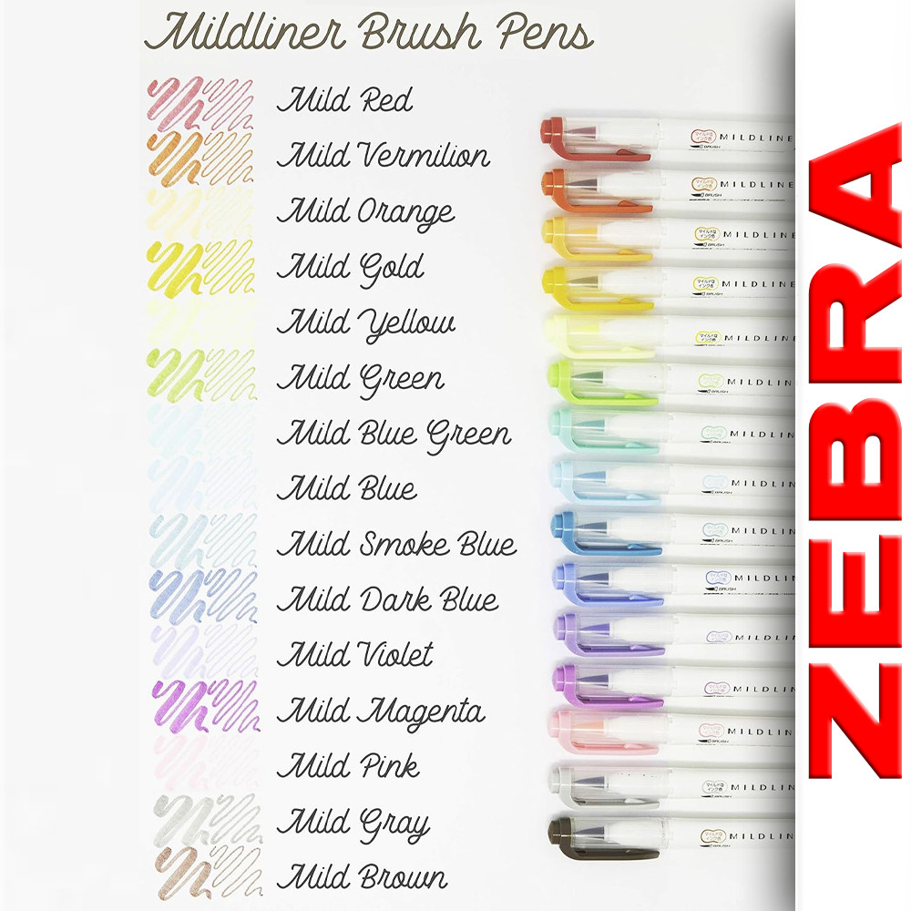 Zebra Pen Mildliner Double Ended Brush Pens (zeb-79115)