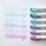 Brush Marker with Double Tip - ZEBRA Mildliner Brush Pen & Marker in One - Blue