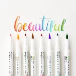 Brush Marker with Double Tip - ZEBRA Mildliner Brush Pen & Marker in One - Violet