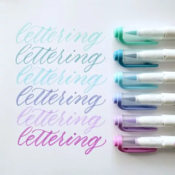 Brush Marker with Double Tip - ZEBRA Mildliner Brush Pen & Marker in One - Violet
