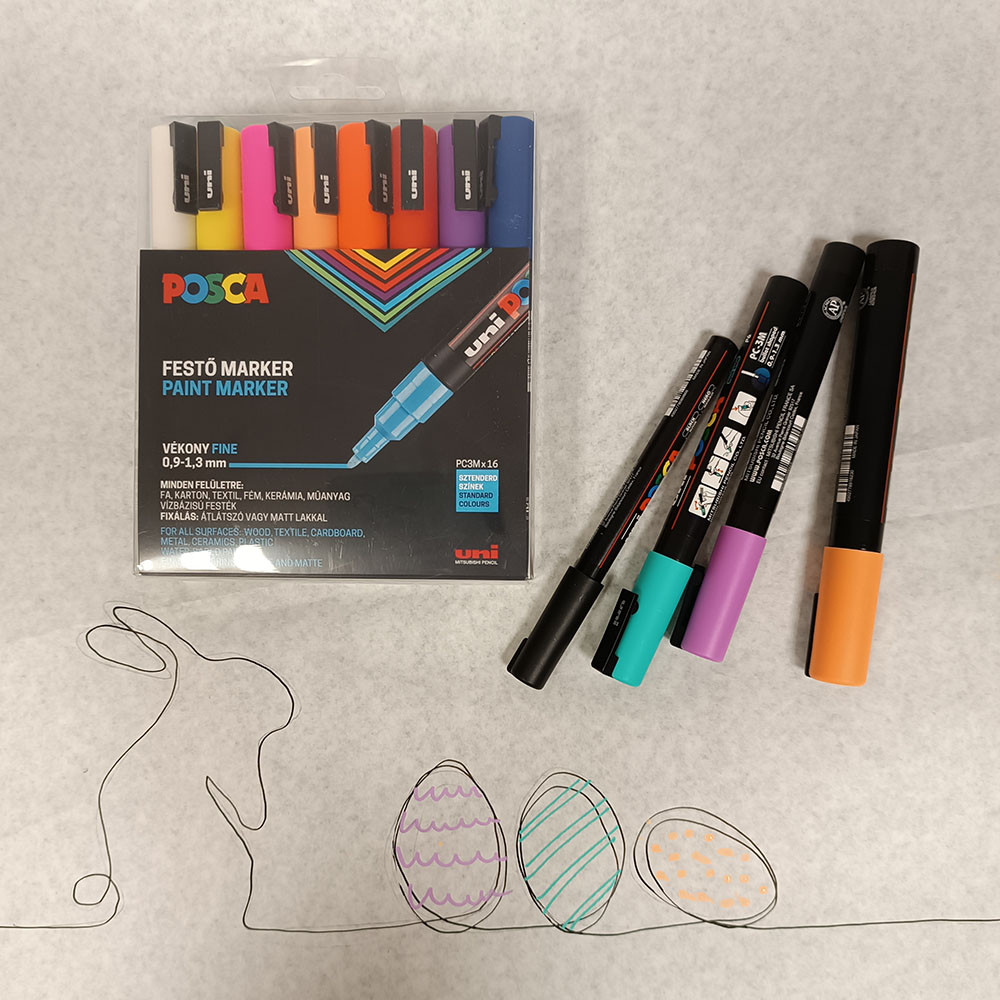 Image of Posca filc készlet - Uni Posca Acrylic Paint Marker PC3M Set, Fine - 0,9-1.3mm - 16db