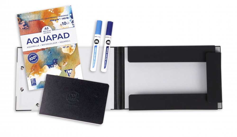 Image of Molotow - Clairefontaine Akvarell szett - Szürke A5 - 300 g/m2 - 16,5 x 21 cm