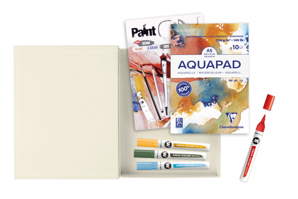 Image of Akvarellkészlet kartondobozban - Molotow-Clairefontaine Competence Set Aqua A5 + A5 - 300 + 250 g/m2 - 23 x 18 cm