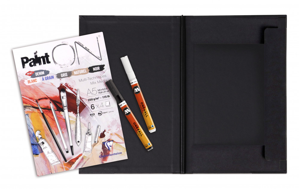 Image of Molotow - Clairefontaine Akril szett - Fekete A5 - 250 g/m2 - 16,5 x 21,5 cm