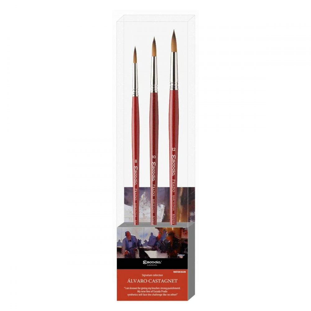 Image of Ecset - Escoda 8601-1 Álvaro Castagnet Set - szintetikus ecset szett - Hosszú nyelű ajándékkészlet