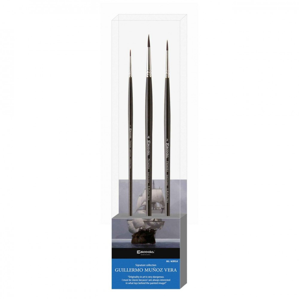 Image of Ecset - Escoda 8606-1 Guillermo Muñoz Vera Set - szintetikus ecset szett - Hosszú nyelű ajándékkészlet
