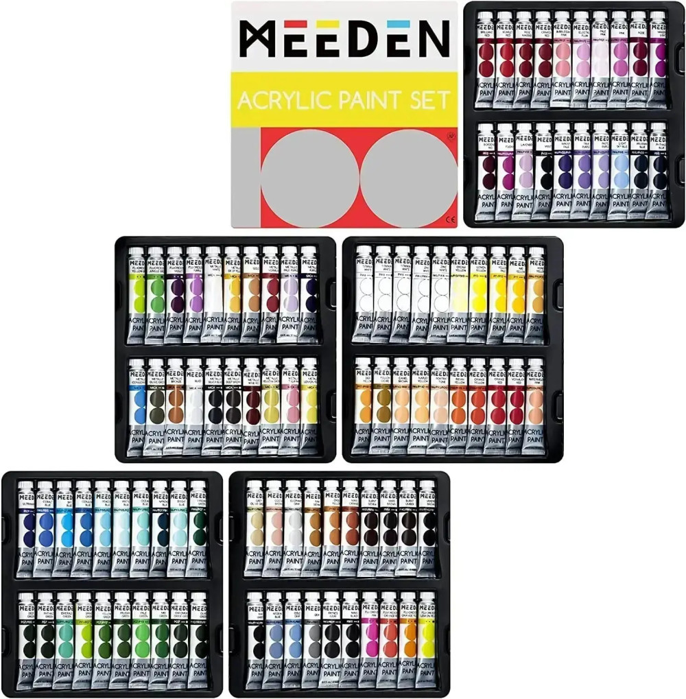 Image of Akrilfesték készlet - MEEDEN Acrylic Paint Set, 100 Vibrant Colors 100x12 ml - 100 színű készlet