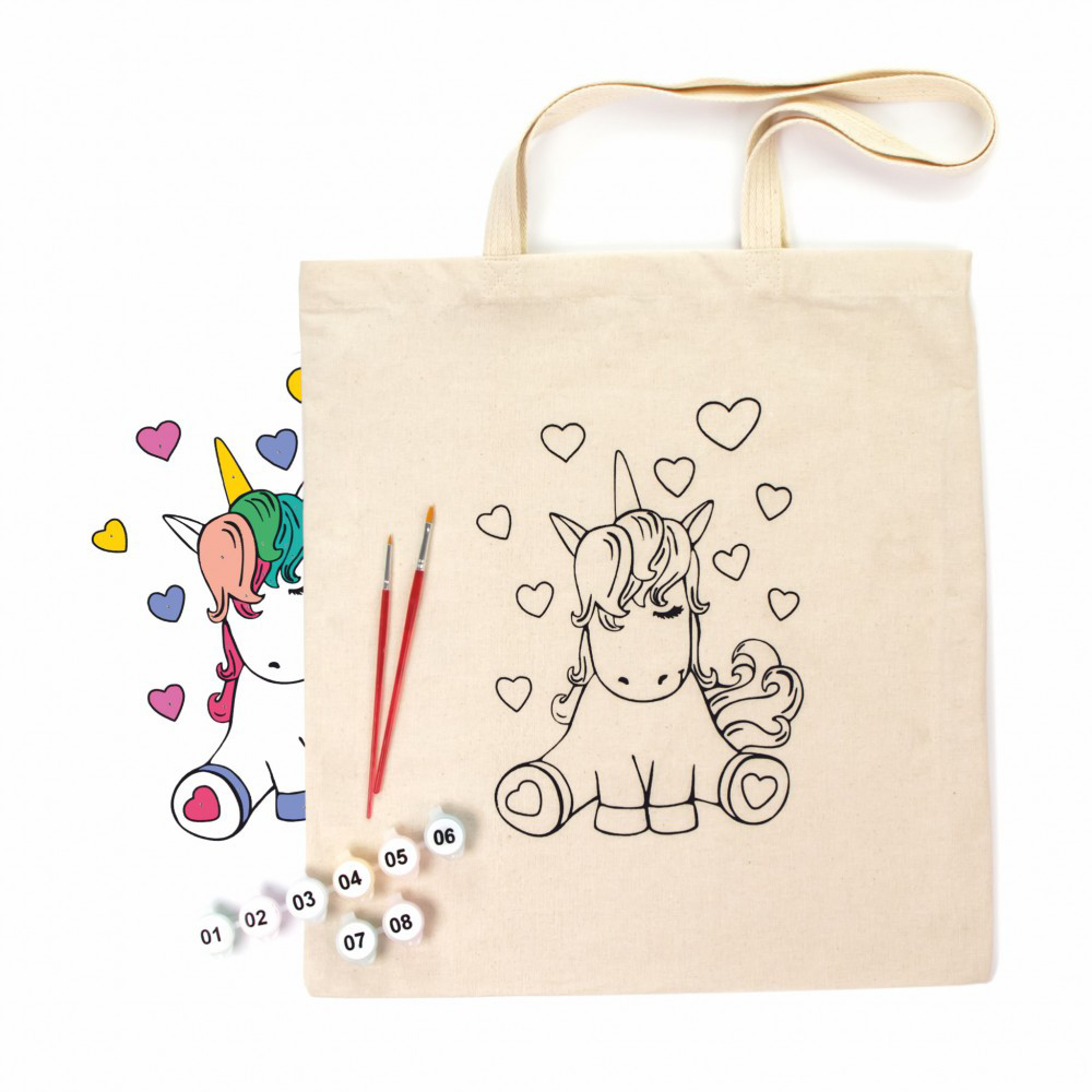 Image of Vászontáska festő készlet - Rósa Talent Ecobag-Painting - Unikornis