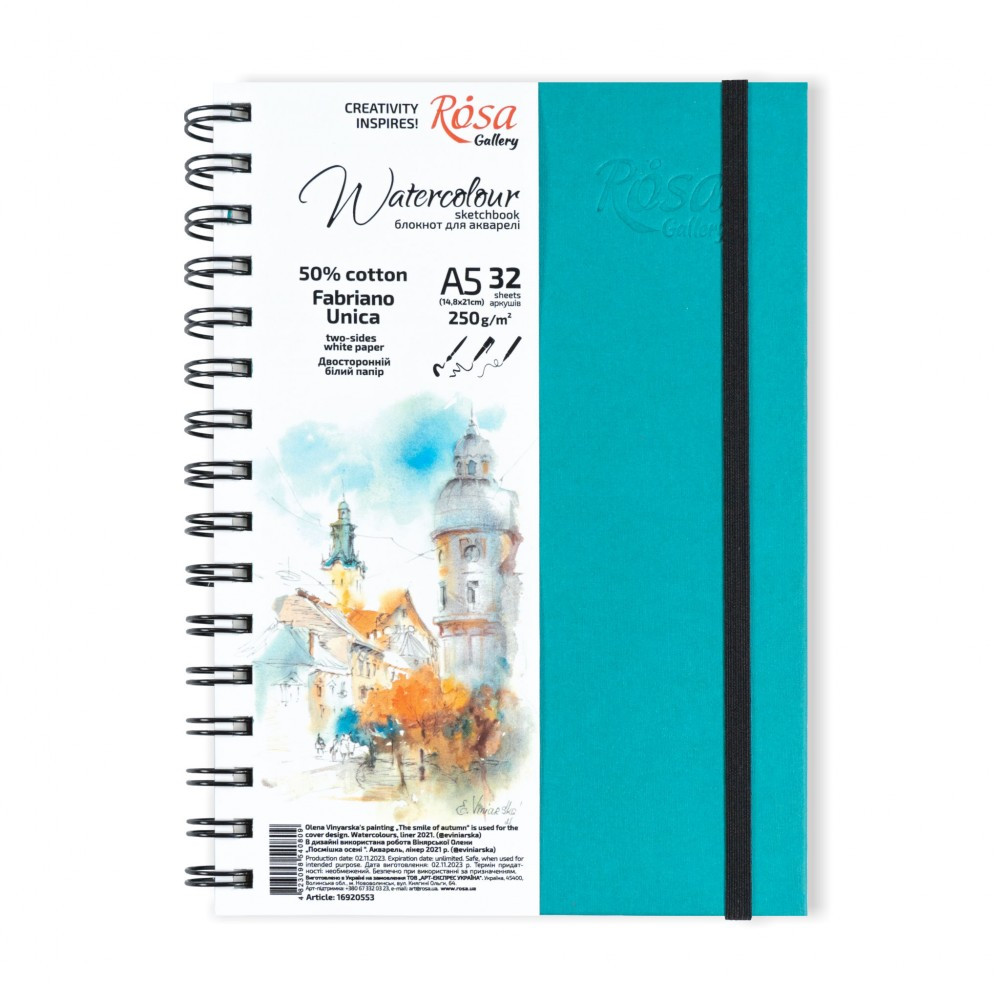 Image of Akvarelltömb - Rósa Gallery Watercolour Sketchbook, A5, 32 sheets, 250g