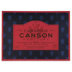 Image of CANSON Héritage merített, savmentes akvarelltömb 100 % pamutból, (1 oldalt ragasztott) 12 ív, sima 23 x 31 cm