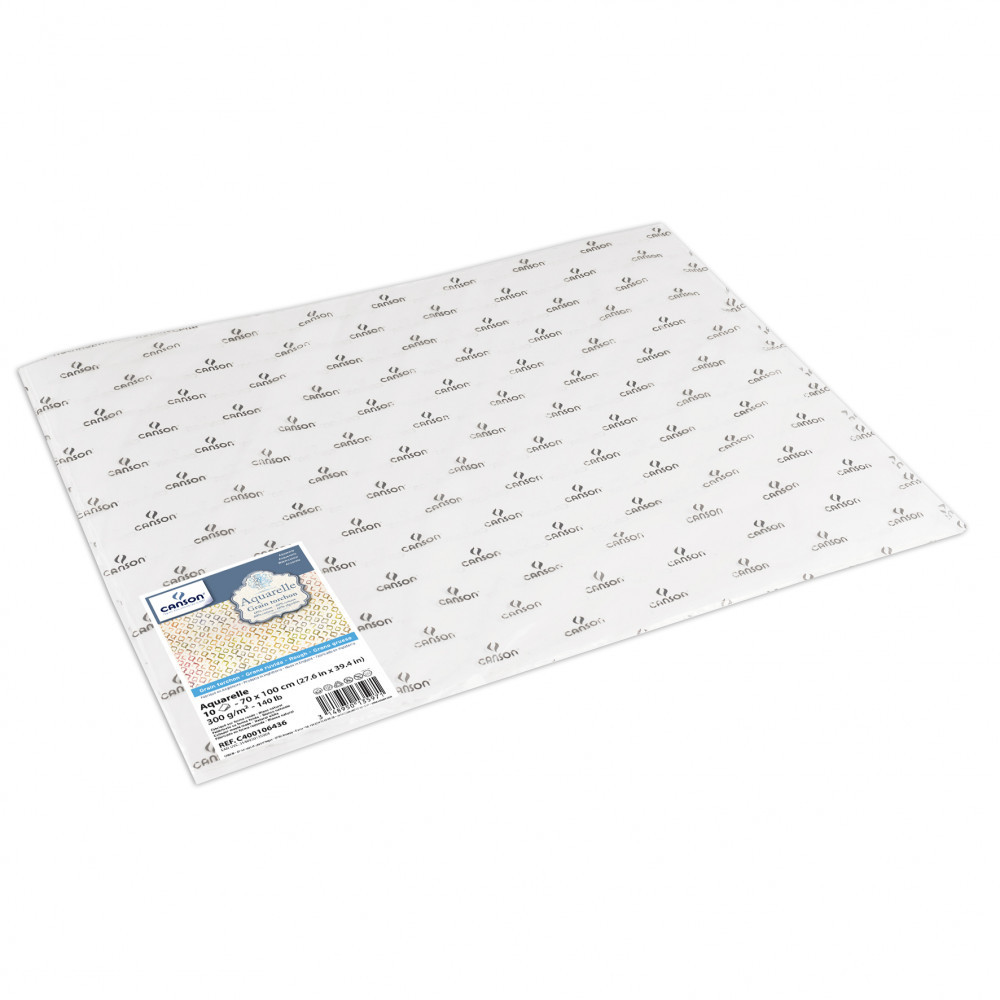 Image of Aquarell CANSON, savmentes akvarellpapír, 60 % pamutból, 300 gr, érdes, 70 x 100 cm ívben