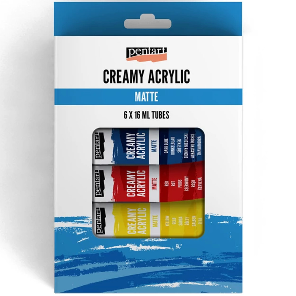 Image of Akrilfesték készlet, matt - Pentart Creamy Acrylic Paint Set, MATTE, in tube - 6x16ml (és további kiszerelések)