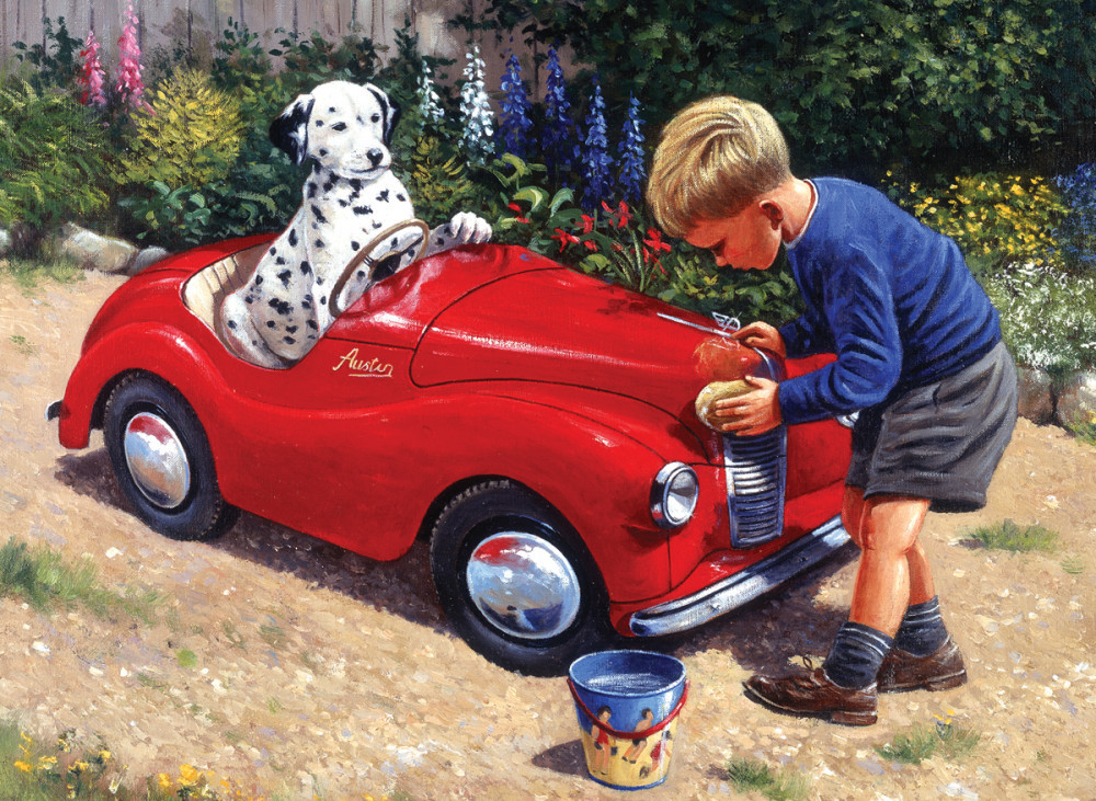 Image of Kifestő készlet akrilfestékkel, ecsettel, gyerekeknek 11 éves kortól - 30x40 cm - Pedálos autó