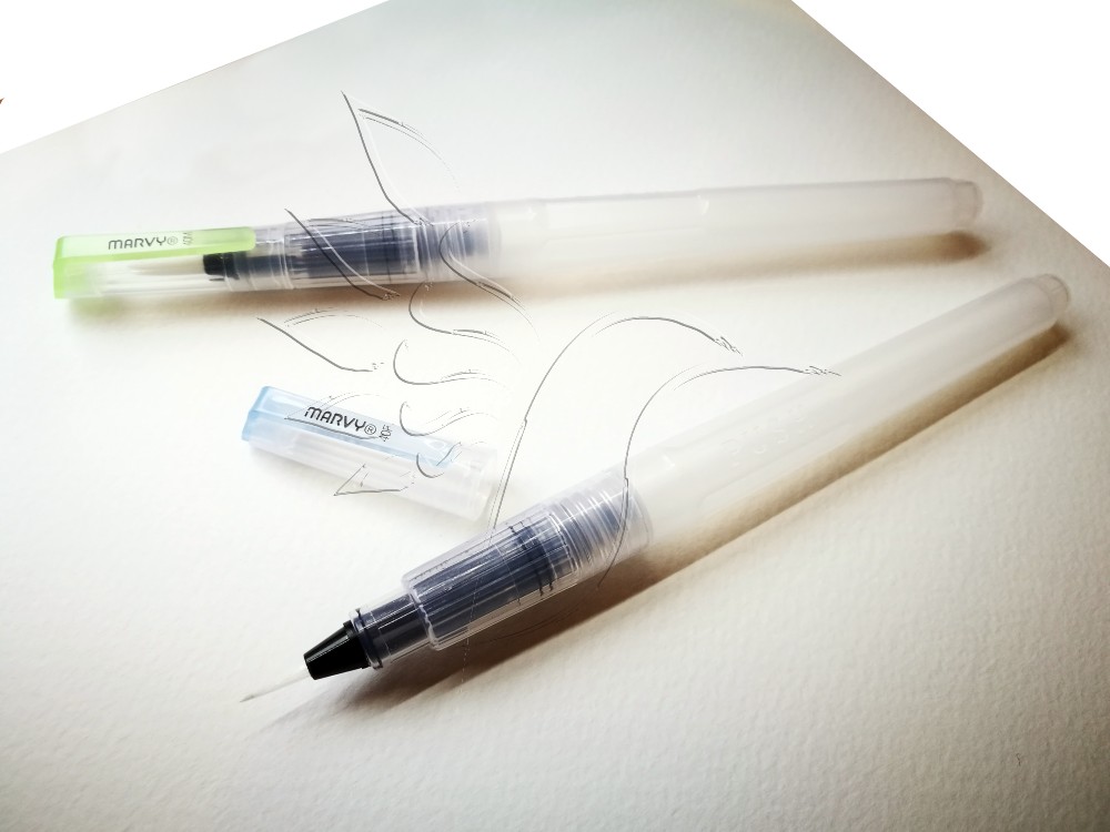 Image of Tölthetőnyelű Ecset - Marvy UCHIDA Color In / Water In Broad Brush