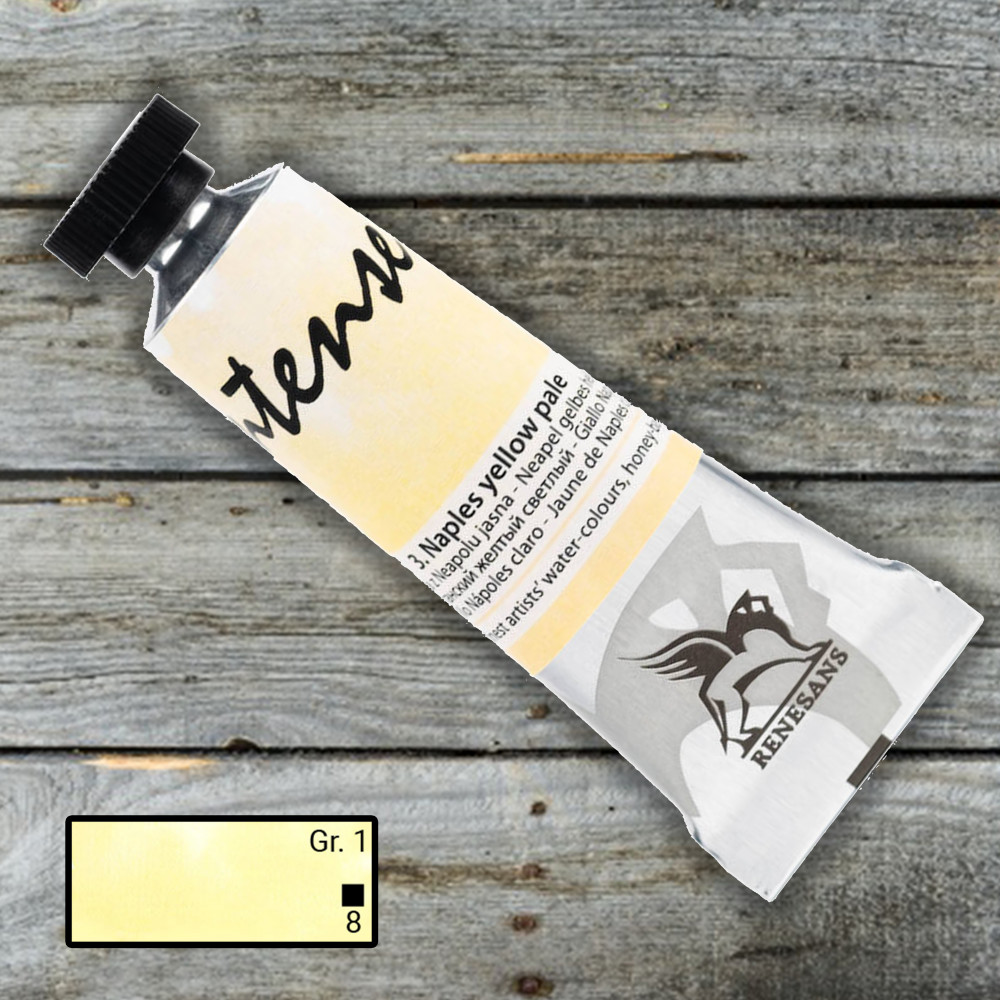 Image of Akvarellfesték, tubusos - Renesans Intenso Watercolour Tube, 15ml - Naples Yellow Pale