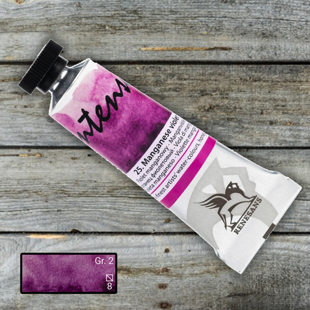 Image of Akvarellfesték, tubusos - Renesans Intenso Watercolour Tube, 15ml - Manganese Violet