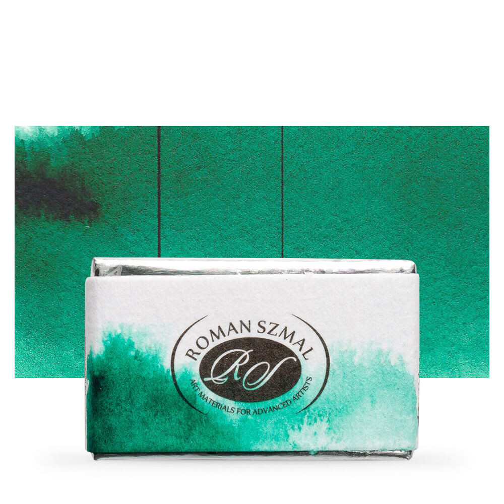 Image of Akvarellfesték, egész szilke - Roman Szmal Aquarius Watercolour Paint Full Pan 3,2ml - Kékes Ftalozöld / Phthalo Green (Blue Shade) 104