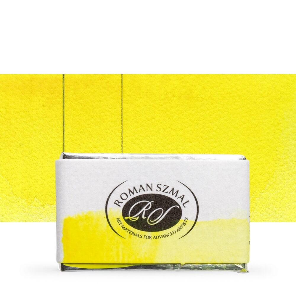 Image of Akvarellfesték, egész szilke - Roman Szmal Aquarius Watercolour Paint Full Pan 3,2ml - Világos Hanzasárga / Hansa Yellow Light 203