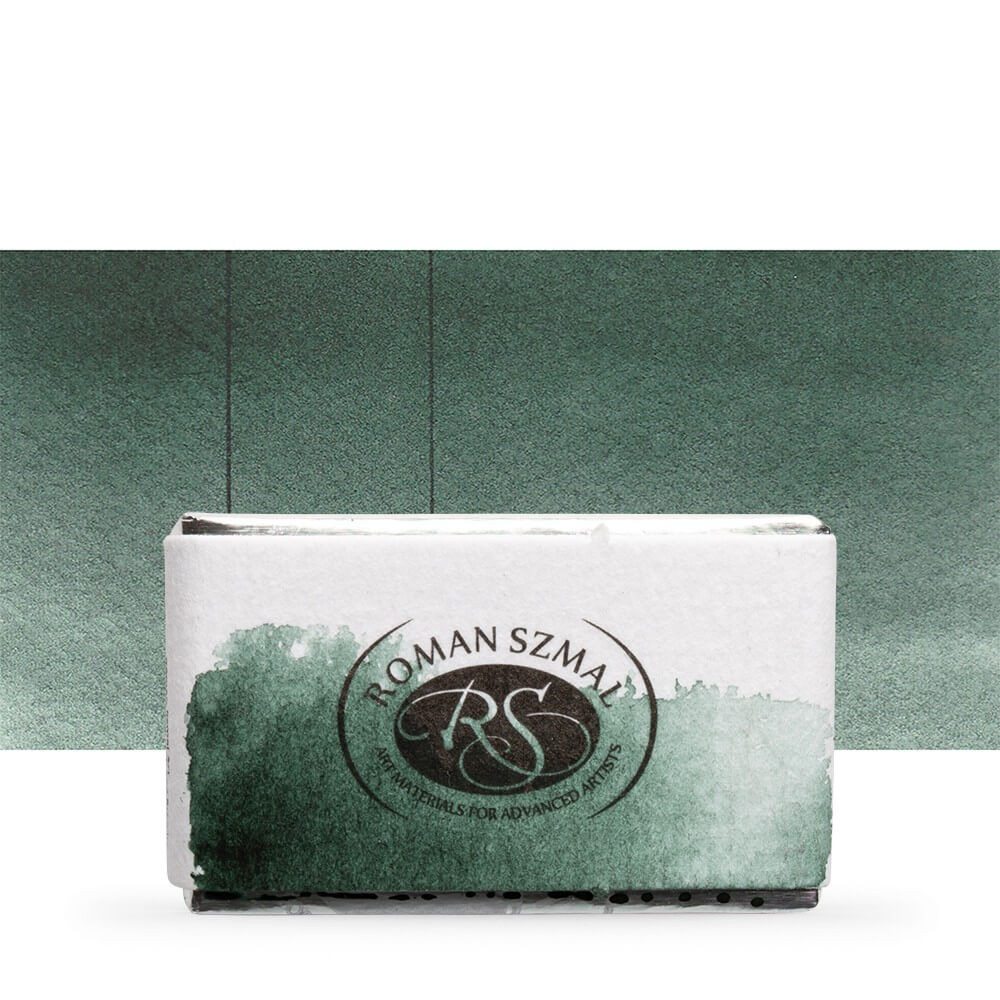 Image of Akvarellfesték, egész szilke - Roman Szmal Aquarius Watercolour Paint Full Pan 3,2ml - Perilénzöld / Perylene Green 409