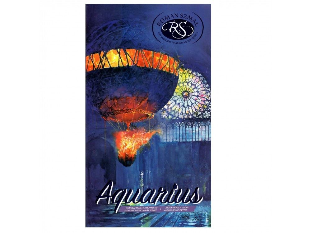 Image of Akvarell művészkészlet, fémdobozban, szilkés - Andrzej Gosik válogatás, 24 színű - Roman Szmal Aquarius