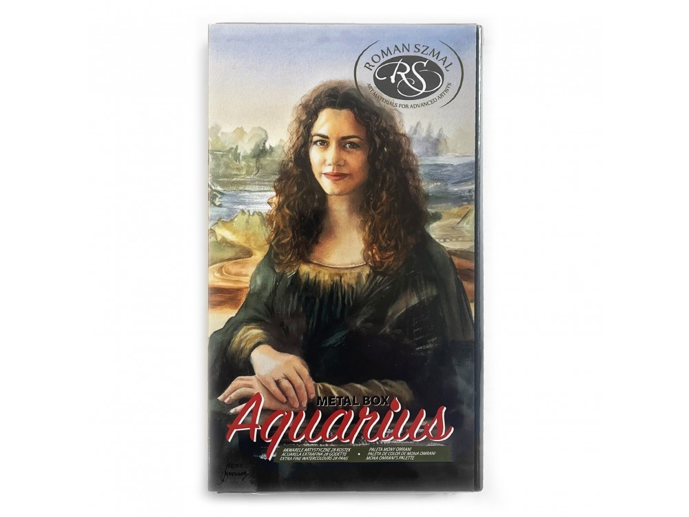 Image of Akvarell művészkészlet, fémdobozban, szilkés - Mona Omrani válogatás, 28 színű - Roman Szmal Aquarius
