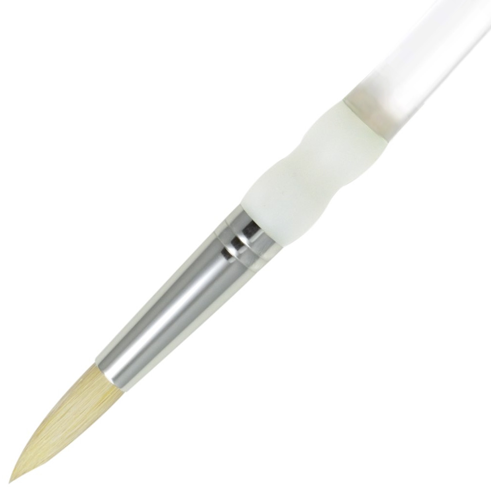 Image of Ecset, természetes - Royal &amp; Langnickel Soft-Grip White Bristle, Standard Handle Round Paintbrush, Natural Hair - 8